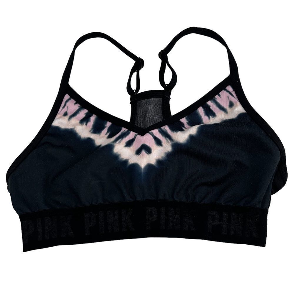 VSX Victorias Secret Sport black and pink tie dye sports bra unlined size xsmall